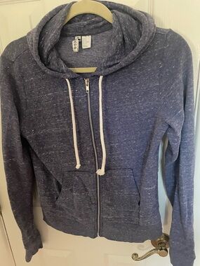 H&M Heather Blue Zip-Up Hoodie Cardigan